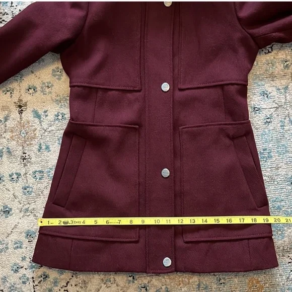 Kenneth Cole Wool Coat with Detachable Faux Fur Trim Hood - Picture 9 of 16